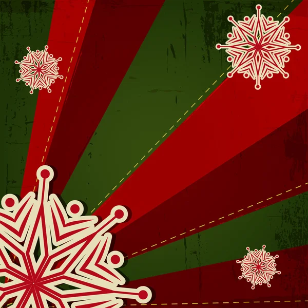 Christmas Snowflake on Retro Background — Stock Vector