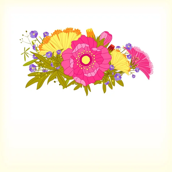 Primavera colorida tarjeta de felicitación flor — Vector de stock