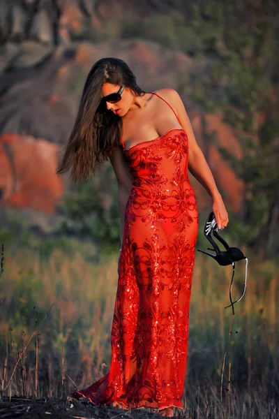 Menina em um vestido — Fotografia de Stock