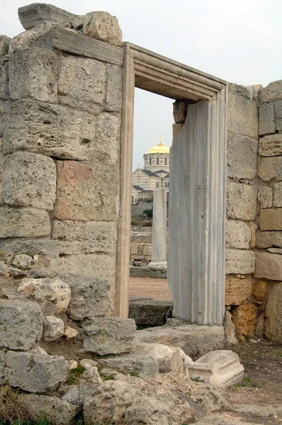 Weergave van het grondgebied van chersonesos — Stockfoto