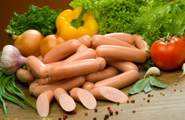 frankfurters with vegetables clipart