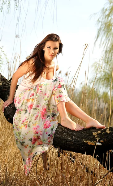 Girl on the nature — Stock Photo, Image