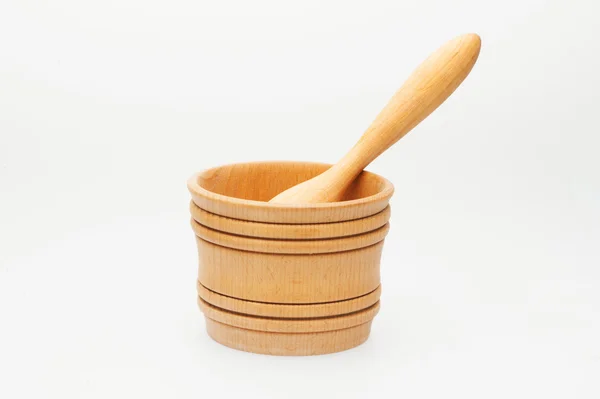 Wooden bowl for the honey — Stock Photo, Image