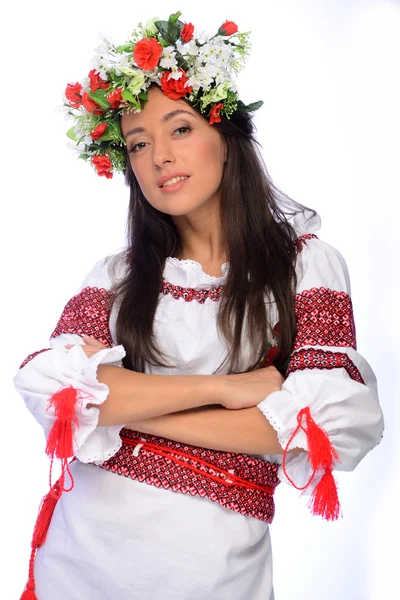 Ragazza in costume ucraino — Foto Stock