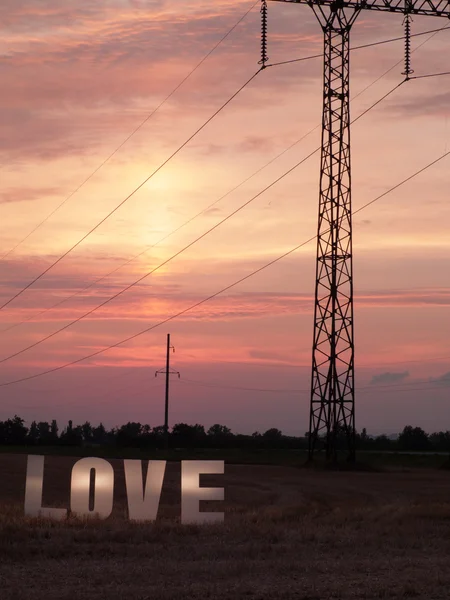Photo love letters on sunset background — Stock Photo, Image