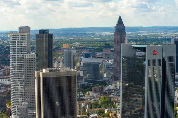 Panorama Miasta Frankfurt Nad Menem Wysokości Latem — Zdjęcie stockowe