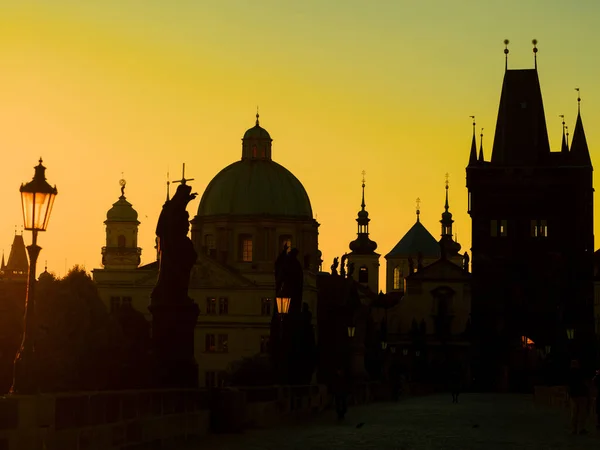 Charles Bridge Prague Sunrise — Stock Photo, Image