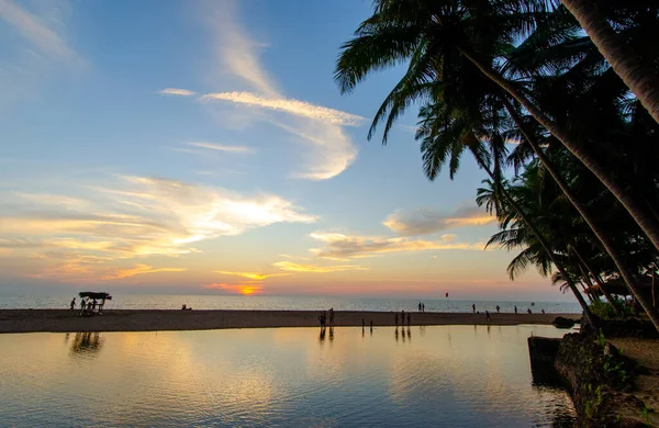 Coucher Soleil Sur Rivage Goa Inde — Photo