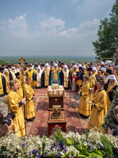 Fête Orthodoxe Baptême Rus Kiev Ukraine — Photo