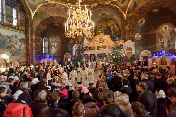 Fête Noël Dans Lave Kiev Pechersk Pendant Liturgie — Photo