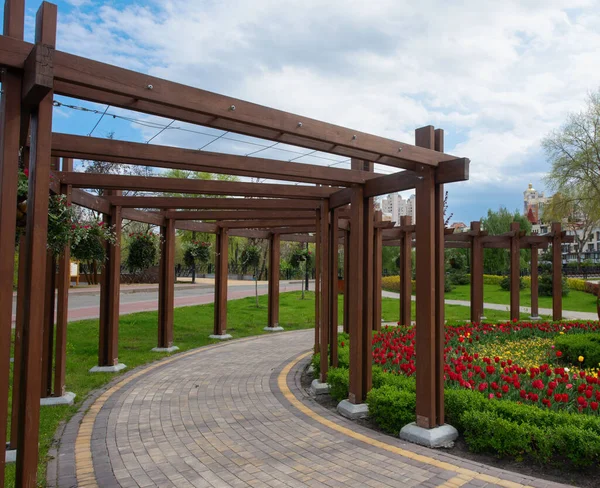 Wooden Details Obolon Recreation Park Kiev Ukraine — Stock Photo, Image