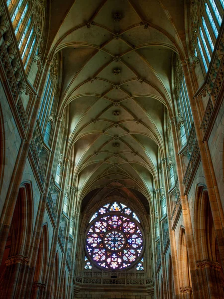 Interior Architecture Vitus Cathedral Prague Czech — Stockfoto