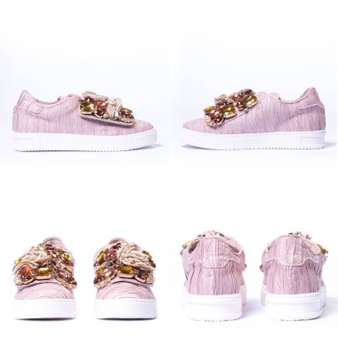 Ayrı bir arkaplanda hafif spor ayakkabıları.