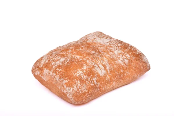 Хліб Посипаний Білим Порошком Білому Ізольованому Фоні — стокове фото