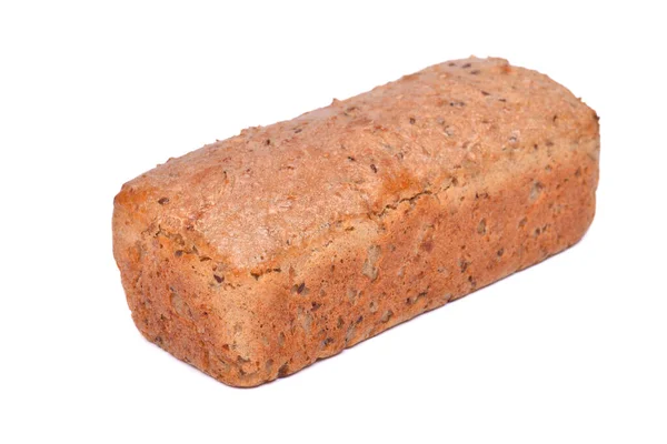 Zole Edilmiş Beyaz Arkaplanda Tuğla Şeklinde Ekmek — Stok fotoğraf
