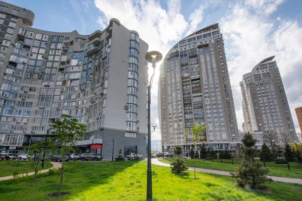 High Rise Buildings Obolon Microdistrict Kyiv Ukraine — Stockfoto