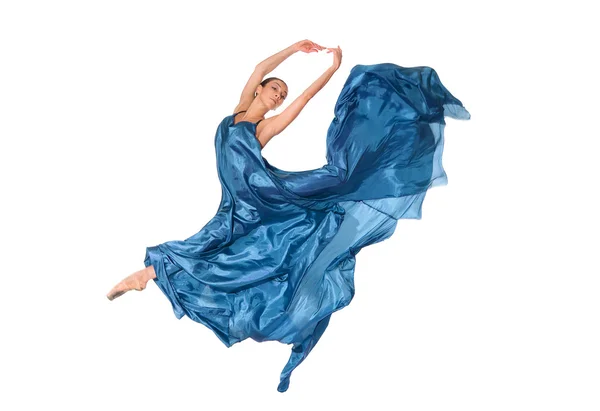 A repülő szatén ruha balett-táncos Jogdíjmentes Stock Képek