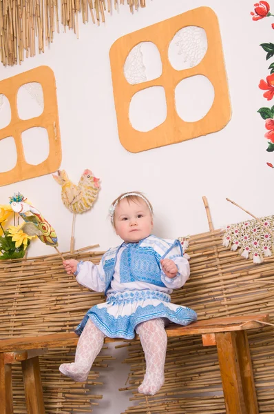 Baby in national Ukrainian costume — Stock Photo, Image