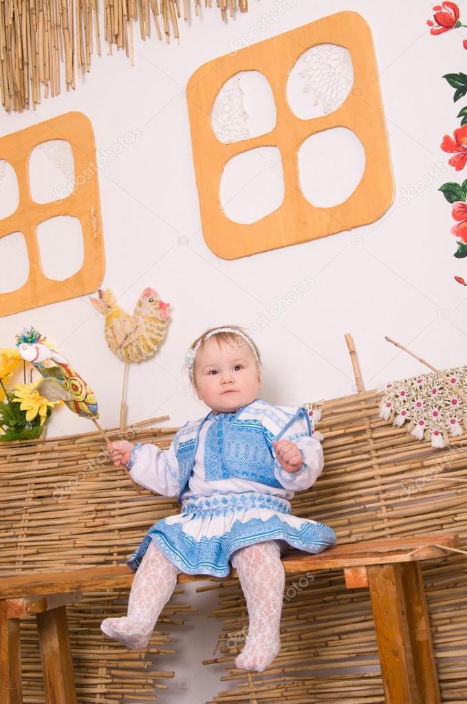 baby in national Ukrainian costume