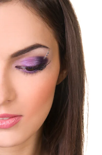 在紫色的专业化妆 — 图库照片