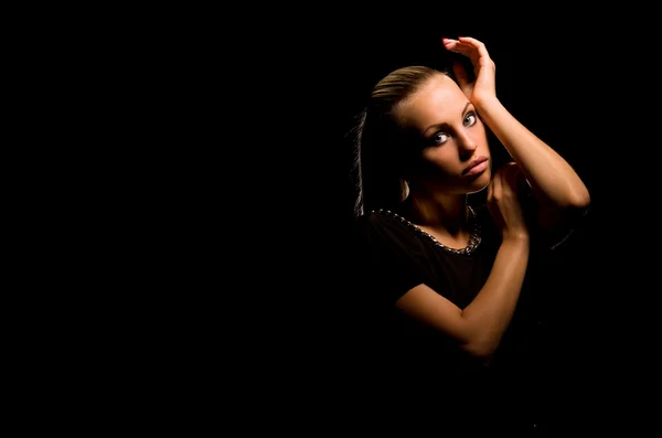 Sexy girl with aggressive makeup — Stock Photo, Image