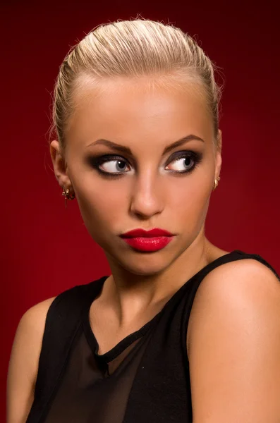 Girl with aggressive makeup — Stock Photo, Image