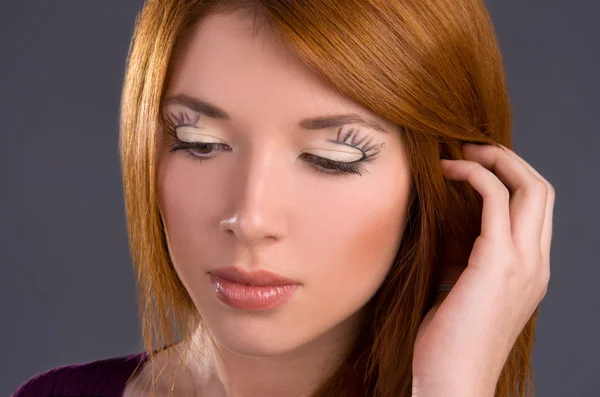 Kunst Make-up Nahaufnahme auf dem Gesicht Modell — Stockfoto