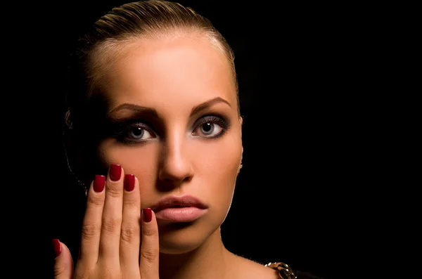 Sexy girl with aggressive makeup — Stock Photo, Image