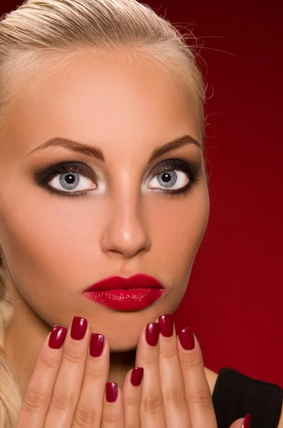 Girl with aggressive makeup — Stock Photo, Image