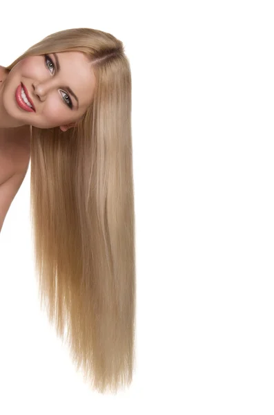 Studiový portrét krásnou blondýnku — Stock fotografie