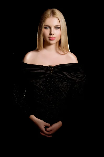 Studio portrait of beautiful blonde girl — Stock Photo, Image
