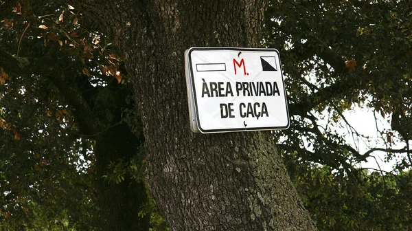 Detalle de un cártel de Hacienda de caza — Foto de Stock