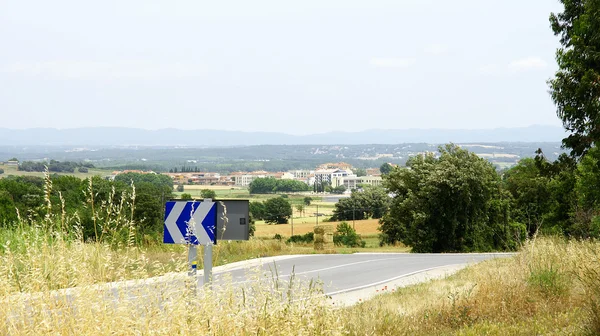 Panoramic of secondary road with urbanization — Stock Photo, Image