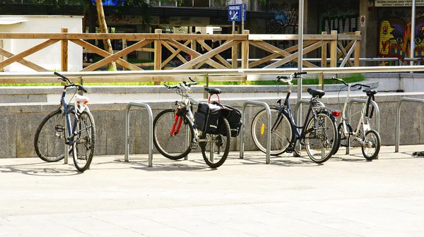 Parking bicycle in Premiá de Mar — Stok fotoğraf