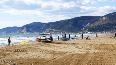 panoramik manzaralı plaja Castelldefels