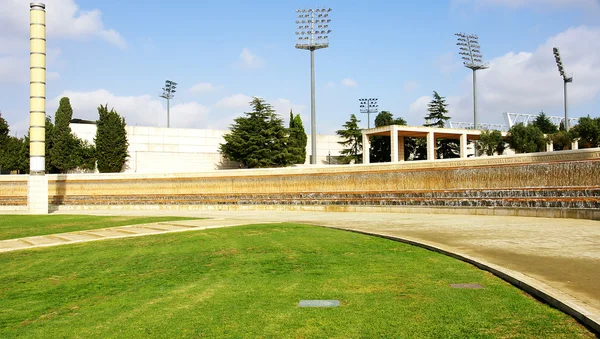 Kaynak cascade montjuic olimpik halka — Stok fotoğraf