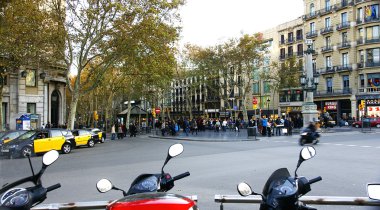 Barcelona'da Ramblas panoramik