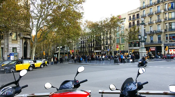 Panoramico delle Ramblas di Barcellona — Foto Stock