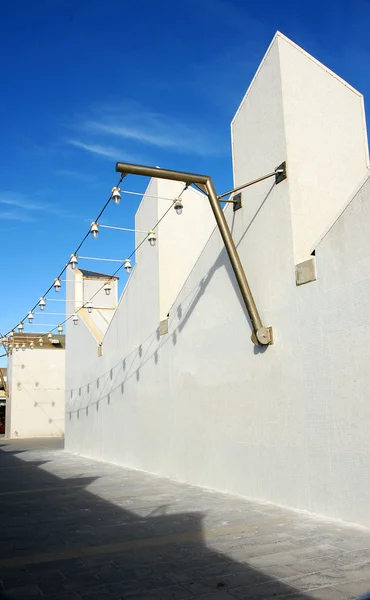 White buildings of Moll de Gregal — Stock Photo, Image