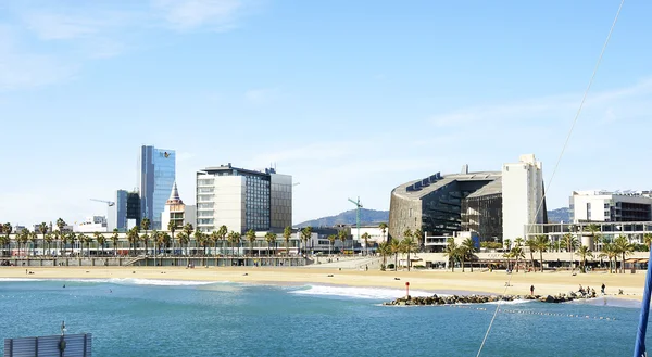 Ακτογραμμή στην barceloneta της Βαρκελώνης — Φωτογραφία Αρχείου