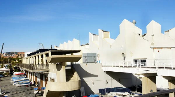 Überblick über den olympischen Hafen von Barcelona — Stockfoto