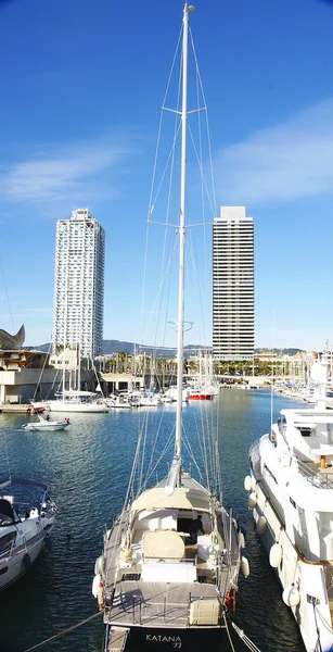 Vista general del Puerto Olímpico de Barcelona — Foto de Stock