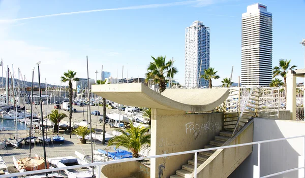 Überblick über den olympischen Hafen von Barcelona — Stockfoto