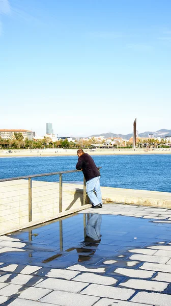 Panorama del rompeolas y del Puerto Olímpico de Barcelona —  Fotos de Stock