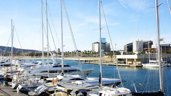 Overview of the Olympic Port of Barcelona — Stock Photo, Image