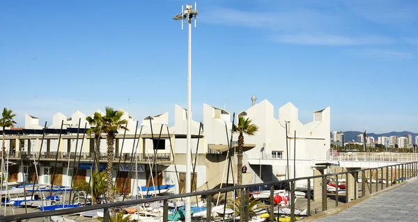 Überblick über den olympischen Hafen von Barcelona — Stockfoto