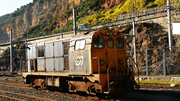 Machine diesel train in the port — Stock Photo, Image