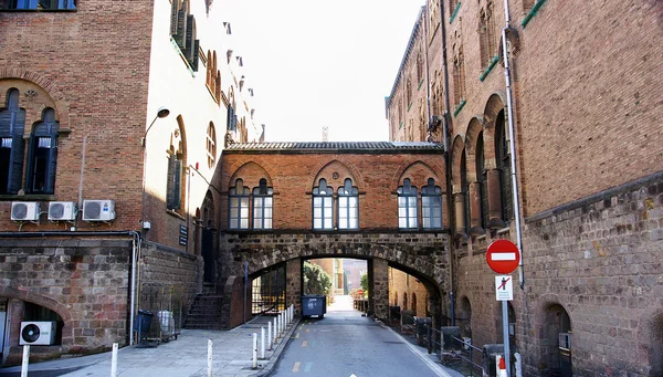 Alley with bridge in the hospital of Santa Cruz and San Pablo — Stock Photo, Image