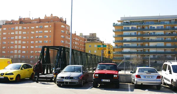 Temporärer parkplatz im werk des bahnhofs st. andrés arenal — Stockfoto