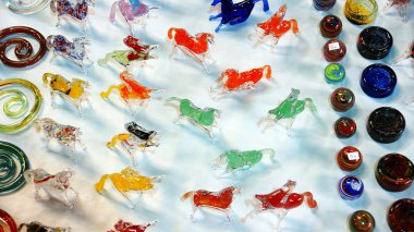Horses handmade glass in the Spanish Village